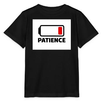 PATIENCE Battery Icon with Font - Stanley/Stella MINI CREATOR Kids’ T-Shirt - black - Front - Mikhail (115cm)