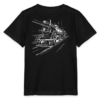 Train Sketch - Stanley/Stella MINI CREATOR Kids’ T-Shirt - black - Front - Mikhail (115cm)