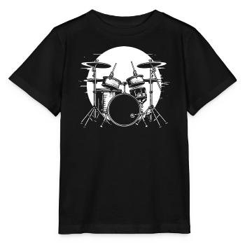 Drumkit Drawing - Stanley/Stella MINI CREATOR Kids’ T-Shirt - black - Front - Mikhail (115cm)