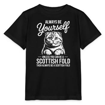 Scottish Folding Cat Scottish Fold Gift - Stanley/Stella MINI CREATOR Kids’ T-Shirt - black - Front - Mikhail (115cm)