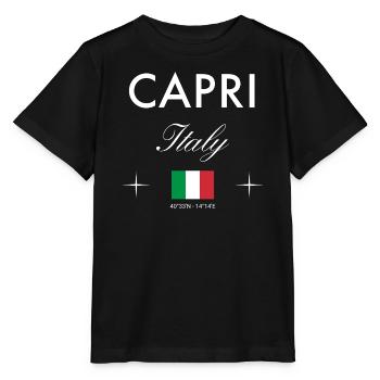 Capri Italy Coordinates Travel Souvenir - Stanley/Stella MINI CREATOR Kids’ T-Shirt - black - Front - Mikhail (115cm)