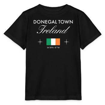 Donegal Town Ireland Coordinates Travel Souvenir - Stanley/Stella MINI CREATOR Kids’ T-Shirt - black - Front - Mikhail (115cm)