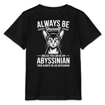 Abyssinian Cat Sayings Abyssinian Cat Gift - Stanley/Stella MINI CREATOR Kids’ T-Shirt - black - Front - Mikhail (115cm)
