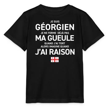 Je Suis Georgien Je Ne Ferme Deja Pas Ma Gueule... - T-shirt bio MINI CREATOR Stanley/Stella Enfant - noir - Devant - Mikhail (115cm)