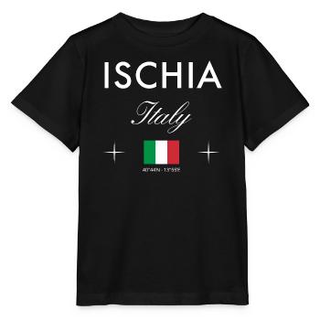 Ischia Italy Coordinates Travel Souvenir - Stanley/Stella MINI CREATOR Kids’ T-Shirt - black - Front - Mikhail (115cm)