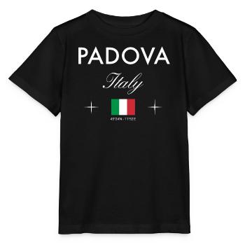 Padua Italien Koordinaten Reise Souvenir - Stanley/Stella Kinder T-Shirt MINI CREATOR  - Schwarz - Vorne - Mikhail (115cm)