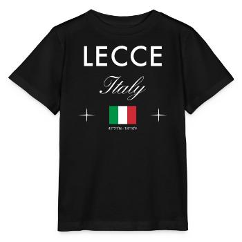 Lecce Italien Koordinaten Reise Souvenir - Stanley/Stella Kinder T-Shirt MINI CREATOR  - Schwarz - Vorne - Mikhail (115cm)