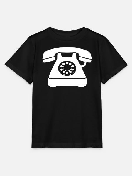 Retro Telefon Geschenk  - Stanley/Stella Kinder T-Shirt MINI CREATOR  - Schwarz