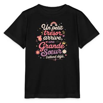Future Grande Soeur Annonce Grossesse - T-shirt bio MINI CREATOR Stanley/Stella Enfant - noir - Devant - Mikhail (115cm)