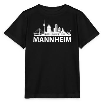 MANNHEIM Skyline weiss - Stanley/Stella Kinder T-Shirt MINI CREATOR  - Schwarz - Vorne - Mikhail (115cm)