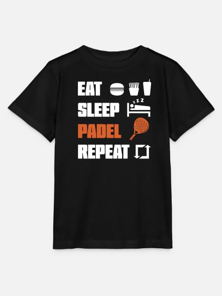 Padel, Est, Sleep, Repeat - Stanley/Stella Kinder T-Shirt MINI CREATOR  - Schwarz