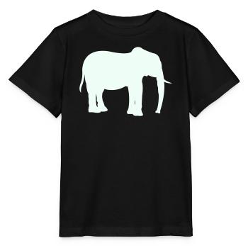 Elefant Silhouette - Stanley/Stella Kinder T-Shirt MINI CREATOR  - Schwarz - Vorne - Mikhail (115cm)