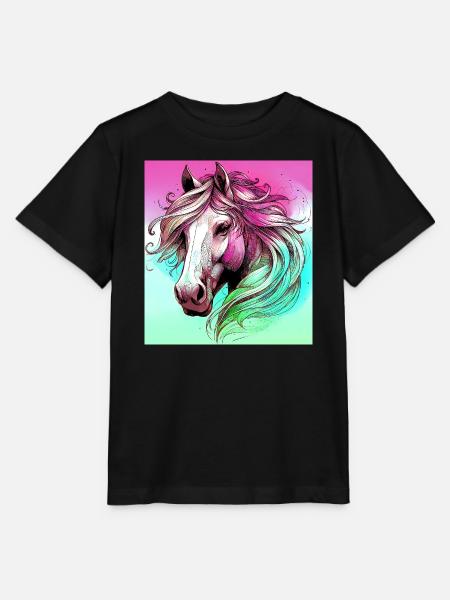 Pferd - Stanley/Stella Kinder T-Shirt MINI CREATOR - Schwarz