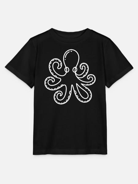 Tinten-Oktopus Silhouette - Stanley/Stella Kinder T-Shirt MINI CREATOR - Schwarz