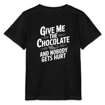 Gib mir die Schokolade und niemand wird verletzt - Stanley/Stella Kinder T-Shirt MINI CREATOR  - Schwarz - Vorne - Mikhail (115cm)