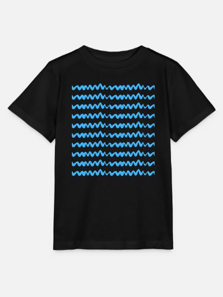 Blaues Zickzack-Wellenmuster - Stanley/Stella Kinder T-Shirt MINI CREATOR - Schwarz