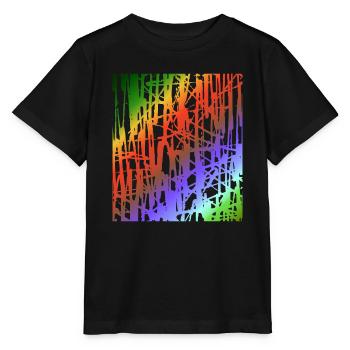 Regenbogen Liniengewitter - Stanley/Stella Kinder T-Shirt MINI CREATOR  - Schwarz - Vorne - Mikhail (115cm)