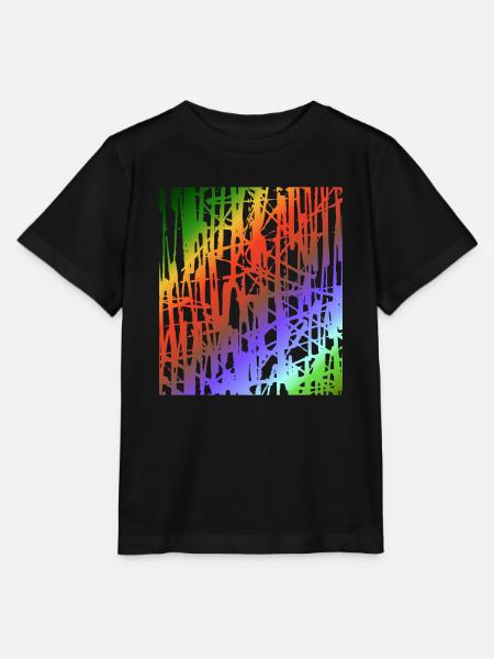 Regenbogen Liniengewitter - Stanley/Stella Kinder T-Shirt MINI CREATOR - Schwarz