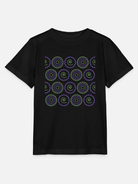 Pulsierende Blütenspiralen - Stanley/Stella Kinder T-Shirt MINI CREATOR - Schwarz