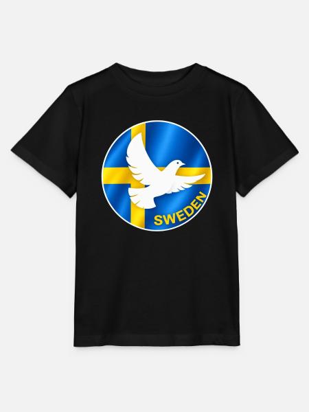 Schweden Flagge Friedenstaube - Stanley/Stella Kinder T-Shirt MINI CREATOR - Schwarz