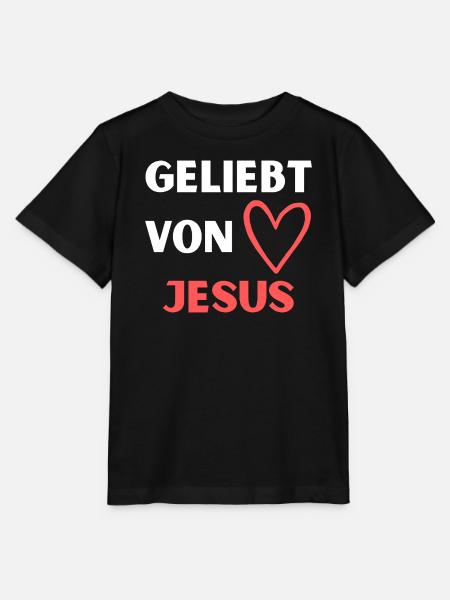 Geliebt von Jesus - Stanley/Stella Kinder T-Shirt MINI CREATOR  - Schwarz