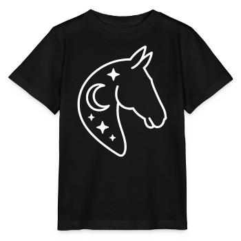 Mondstern Hengst Silhouette - Stanley/Stella Kinder T-Shirt MINI CREATOR  - Schwarz - Vorne - Mikhail (115cm)