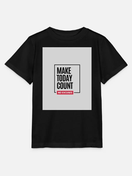 Make Today Count No Excuses - Stanley/Stella Kinder T-Shirt MINI CREATOR - Schwarz