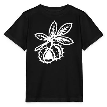 Kastanie Zweig Blätter - Stanley/Stella Kinder T-Shirt MINI CREATOR  - Schwarz - Vorne - Mikhail (115cm)