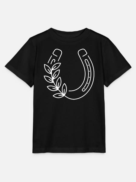 Botanischer Hufe mit Blattzweig - Stanley/Stella Kinder T-Shirt MINI CREATOR - Schwarz