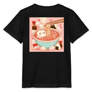 Ramen-Katze Kawaii Sakura - Stanley/Stella Kinder T-Shirt MINI CREATOR  - Schwarz - Vorne - Mikhail (115cm)