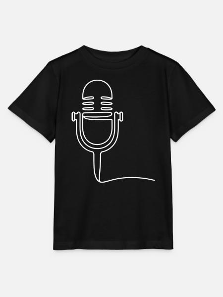 Retro Mikrofon Linienkunst - Stanley/Stella Kinder T-Shirt MINI CREATOR  - Schwarz