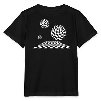 Checker Sphere Traumlandschaft - Stanley/Stella Kinder T-Shirt MINI CREATOR  - Schwarz - Vorne - Mikhail (115cm)