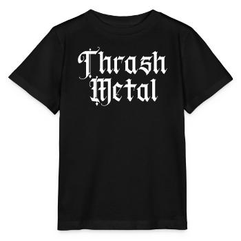 Thrash Metal Logo Tee - Stanley/Stella Kinder T-Shirt MINI CREATOR  - Schwarz - Vorne - Mikhail (115cm)