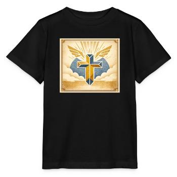 Sonnenstrahl Kreuz Vintage - Stanley/Stella Kinder T-Shirt MINI CREATOR  - Schwarz - Vorne - Mikhail (115cm)