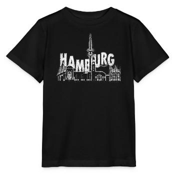 Hamburg skyline, Hamburg Germany, Hamburg city, Ha - Stanley/Stella Kinder T-Shirt MINI CREATOR  - Schwarz - Vorne - Mikhail (115cm)
