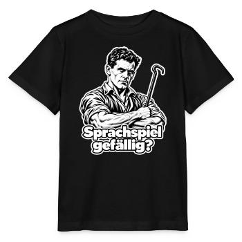 Sprachspiel gefällig? - Stanley/Stella Kinder T-Shirt MINI CREATOR  - Schwarz - Vorne - Mikhail (115cm)
