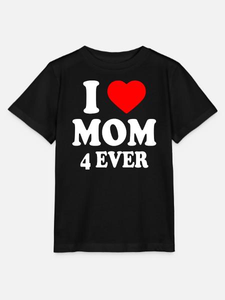 I love mom 4 ever - Stanley/Stella Kinder T-Shirt MINI CREATOR - Schwarz