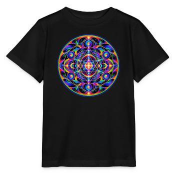 Geometrie Mandala - Stanley/Stella Kinder T-Shirt MINI CREATOR  - Schwarz - Vorne - Mikhail (115cm)