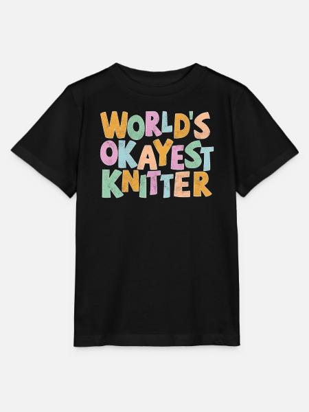 World’s okayest Knitter - Stanley/Stella Kinder T-Shirt MINI CREATOR - Schwarz