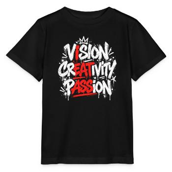 Vision Creativity Passion Graffiti - Stanley/Stella Kinder T-Shirt MINI CREATOR  - Schwarz - Vorne - Mikhail (115cm)