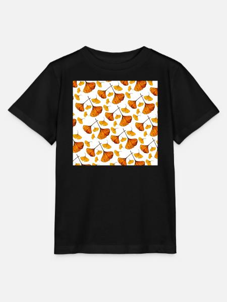 Ginkgo Blätter, herbstmuster - Stanley/Stella Kinder T-Shirt MINI CREATOR  - Schwarz