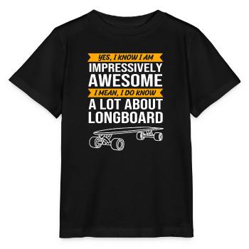 Longboard Longboarder Longboarding - Stanley/Stella Kinder T-Shirt MINI CREATOR  - Schwarz - Vorne - Mikhail (115cm)