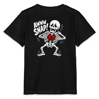 Aw Snap Broken Heart Breakup Divorce AntiValentine - Stanley/Stella Kinder T-Shirt MINI CREATOR  - Schwarz - Vorne - Mikhail (115cm)