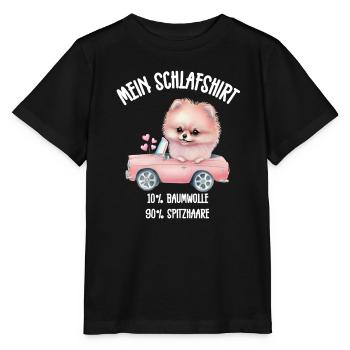 Pomeranian Cabrio Schlafshirt - Stanley/Stella Kinder T-Shirt MINI CREATOR  - Schwarz - Vorne - Mikhail (115cm)