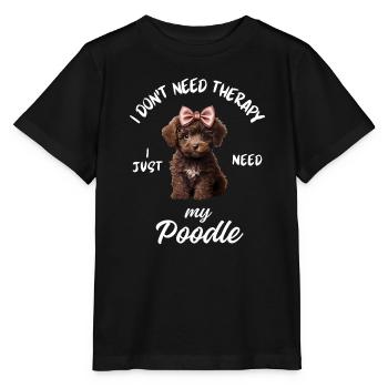 Niedlicher brauner Spielzeugpudel-Bogen - Stanley/Stella Kinder T-Shirt MINI CREATOR  - Schwarz - Vorne - Mikhail (115cm)