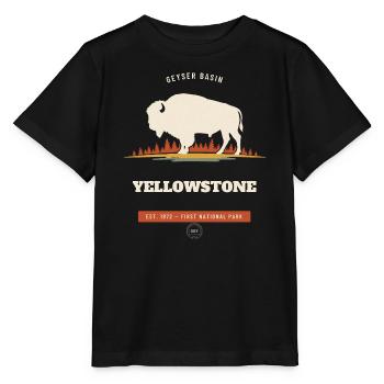 Geysirbecken des Yellowstone-Nationalparks - Stanley/Stella Kinder T-Shirt MINI CREATOR  - Schwarz - Vorne - Mikhail (115cm)