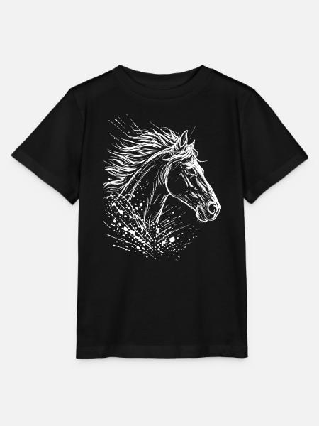 Pferdekopf - Stanley/Stella Kinder T-Shirt MINI CREATOR - Schwarz
