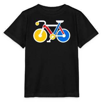 Retro Pop Art Geometrisches Fahrrad - Stanley/Stella Kinder T-Shirt MINI CREATOR  - Schwarz - Vorne - Mikhail (115cm)