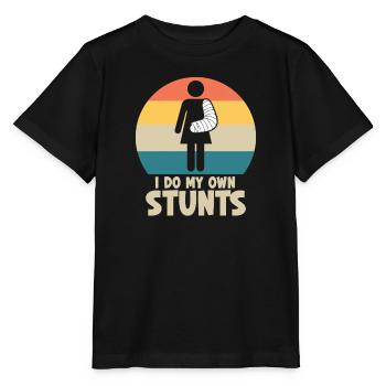 Ich mache meine Stunts selbst. Gute Besserung, Fra - Stanley/Stella Kinder T-Shirt MINI CREATOR  - Schwarz - Vorne - Mikhail (115cm)