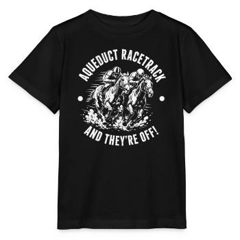 Rennbahn Start – Pferderennen Silhouette - Stanley/Stella Kinder T-Shirt MINI CREATOR  - Schwarz - Vorne - Mikhail (115cm)